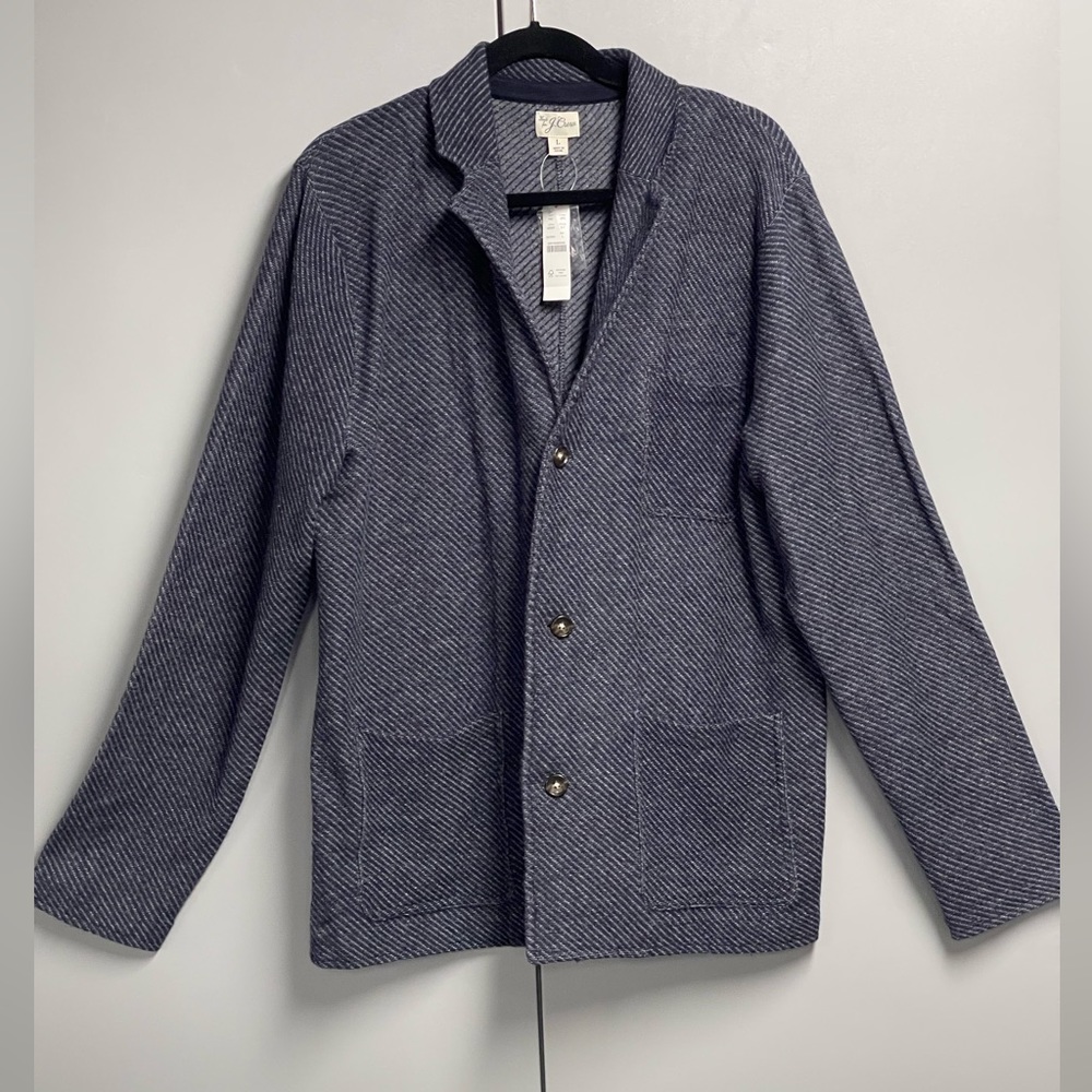 J Crew Men’s English “Workmens “ Jacket. NWT Size Large Blue Color Wool Blend